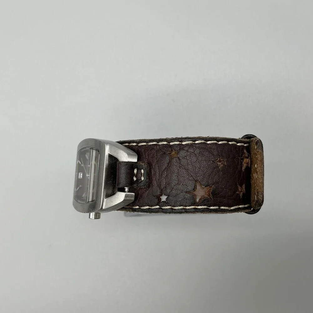 Fossil JR-8517 Womens Watch 25mm Ombre Dial Brown Leather Cuff Date New Battery